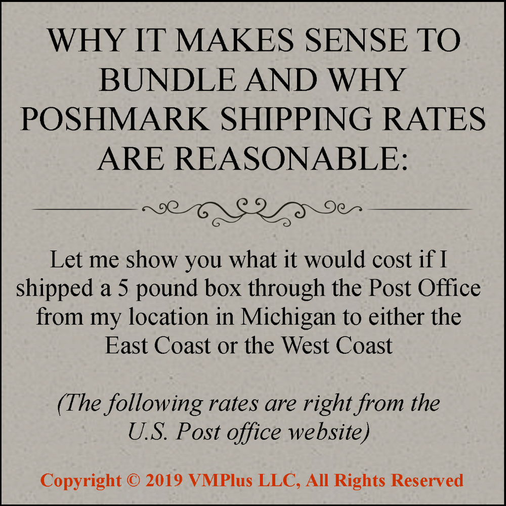 POSHMARK SHIPPING IS A STEAL IF YOU BUNDLE